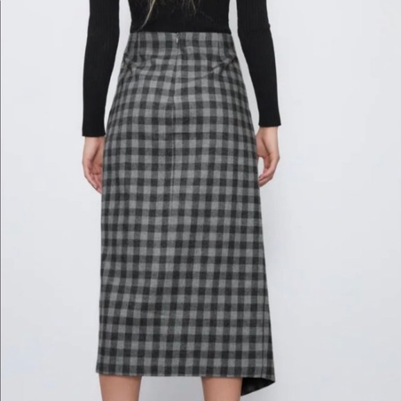 Zara PLAID SKIRT WITH KNOT - Picture 4 of 6